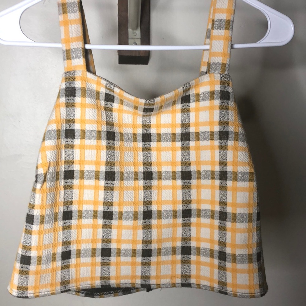 Large Plaid Crop Tank Top